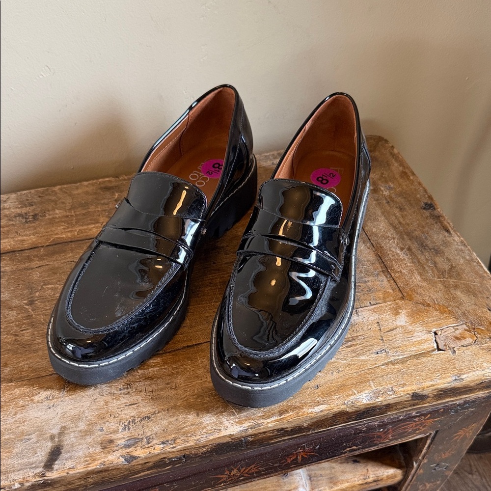 Franco Sarto Black Cassandra Penny Loafers Size 8.5